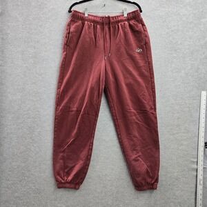 Alo Women Activewear Pants L Red Accolade Sweatpants Fleece Logo 27" Inseam